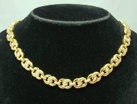 Vintage 80s Stunning Diamante Fancy Gold Link Necklace