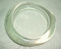 Vintage 70s Quirky and Fun Clear Lucite Sparkle Glitter Chunky Bangle