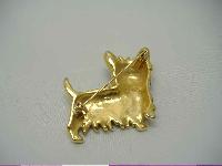 Vintage 80s Black Enamel Scottish Terrier Dog Brooch