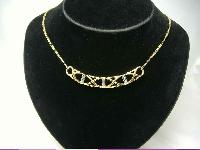 Vintage 80s MONET Diamante Double Chain Gold Necklace