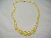 Vintage 50s Chunky Yellow Lucite Moonglow Bead Necklace