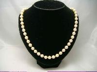 Vintage 50s Signed Vendome Glass Faux Pearl Bead Necklace 