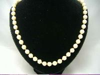 Vintage 50s Signed Vendome Glass Faux Pearl Bead Necklace 