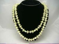 Vintage 50s Unusual 2 Row Yellow Lucite Bead Necklace