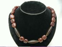 Vintage 50s Chunky Chocolate Brown Glass Bead Necklace