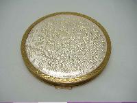 Vintage 50s Mascot Gold Brocade Goldtone Compact WOW