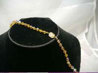 Vintage 50s Citrine AB Crystal Glass Bead Necklace WOW