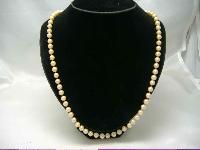 Vintage 50s Quality Glass Faux Pearl Bead Necklace WOW