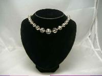 Art Deco Gold Wire Crystal Glass Bead Choker Necklace