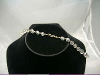 Art Deco Gold Wire Crystal Glass Bead Choker Necklace