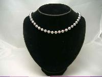 Vintage 50s Grey Faux Pearl Glass Bead Choker Necklace