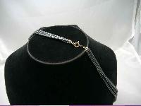 Vintage 1980s Classy  3 Row Carnelian & Hematite Gold Bead Necklace 