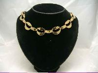 Vintage 50s Monet Wide Chunky Gold Link Necklace UNIQUE