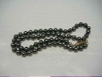 Vintage 60s Classy and Chic Real Hematite Smooth Bead Necklace